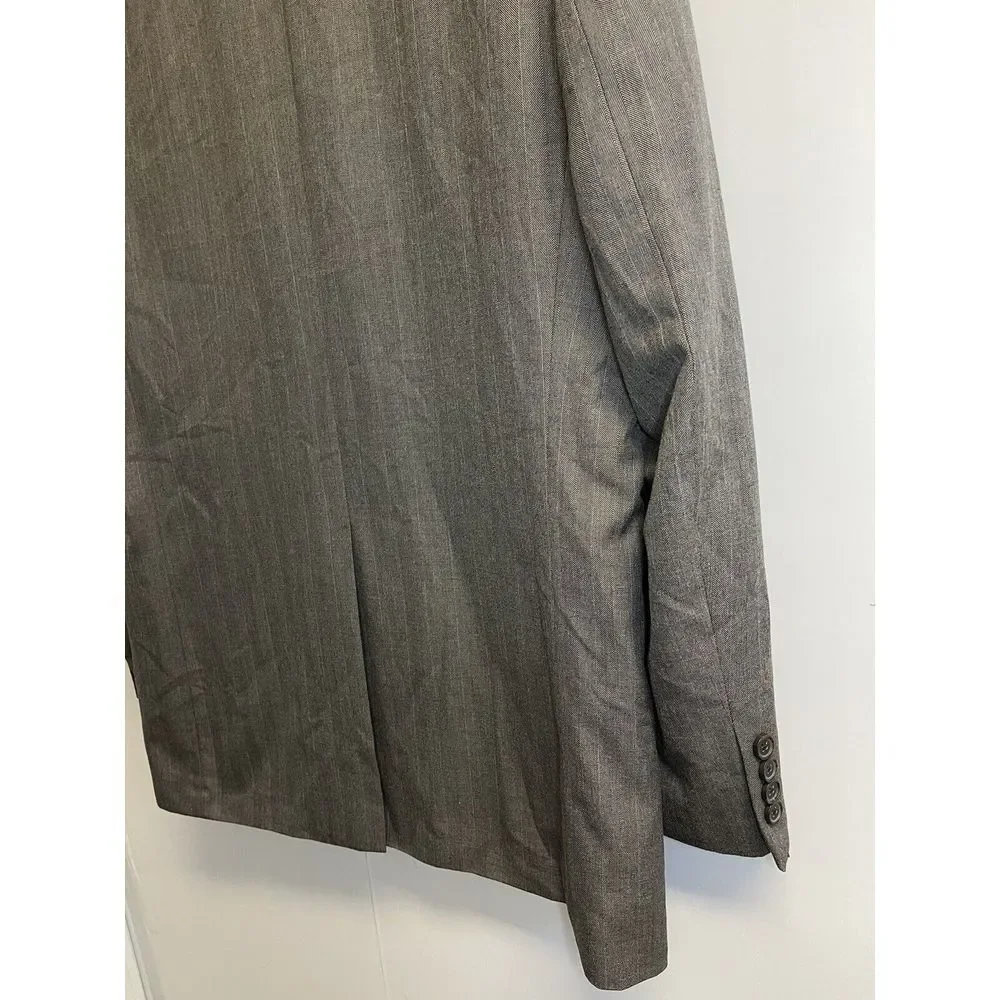 SADDLEBRED Men's Size 44L Sport Coat ‎ Blazer Suit Jacket Grey Brown Stripe